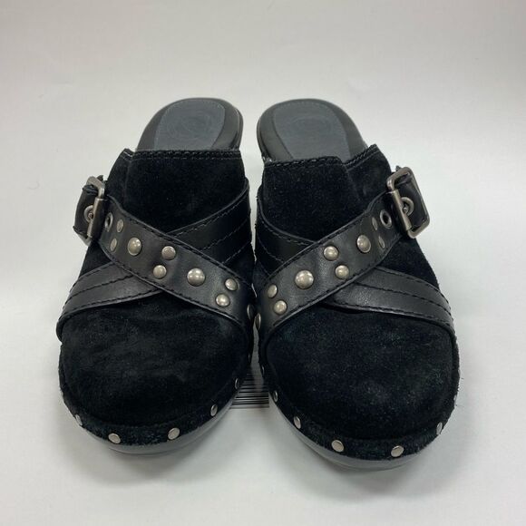 NURTURE black‎ suede becca studded mules - Picture 2 of 10